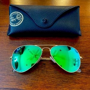 Polarized RayBan Flash Aviators RB 3025